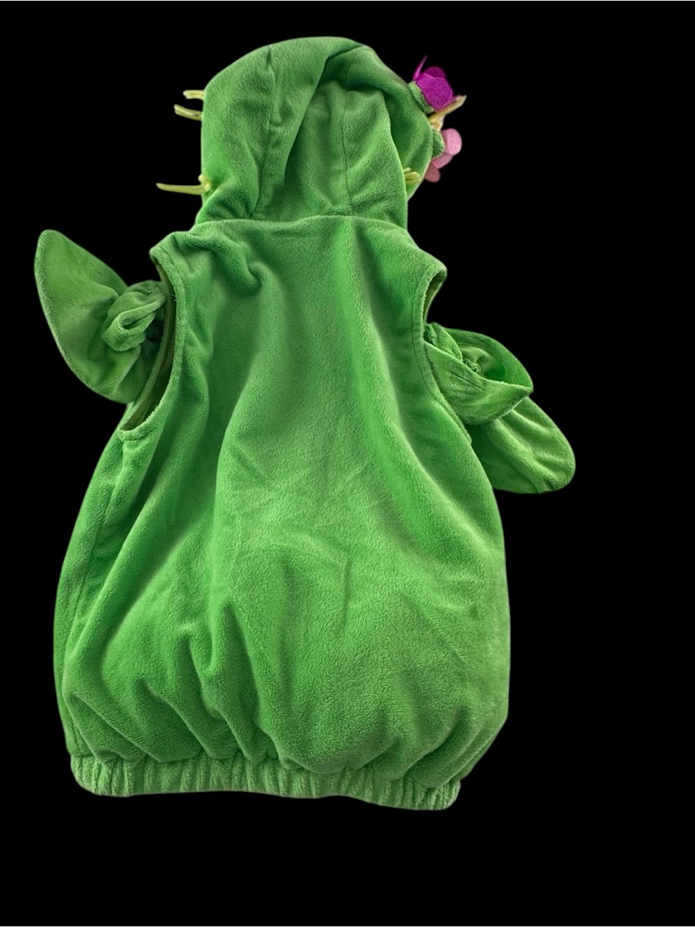 Green Cactus Hooded Halloween Costume with Flower Accent and matching booties - Picture 5 of 5
